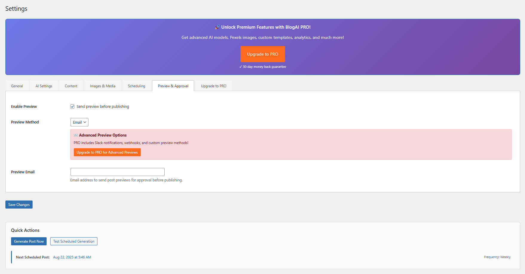 Preview and Approval Interface